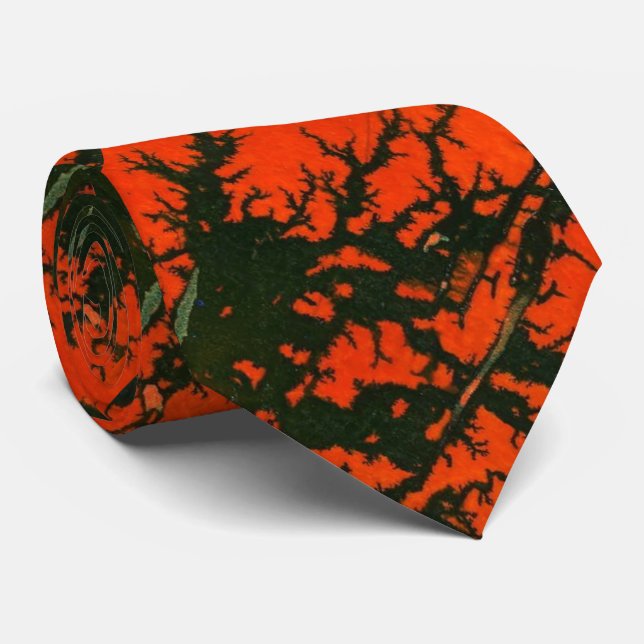 "Swamp Fire #8" Abstract Design Tie (Rolled)