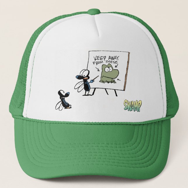Swamp Fly Frog Safety Speech Trucker Hat (Front)
