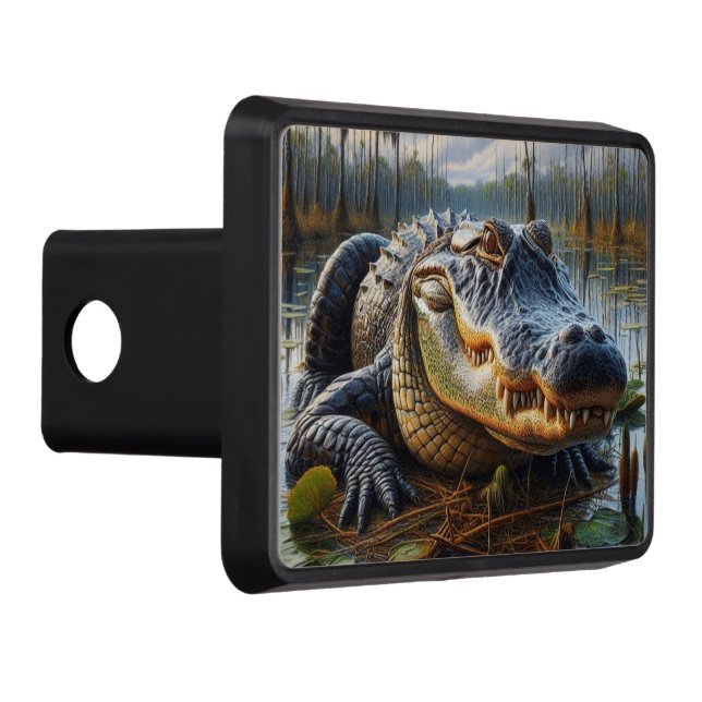 Swamp King Bayou Bull Alligator Hitch Cover (Right)