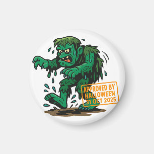 Swamp Monster Cartoon – Approved by Halloween  Magnet