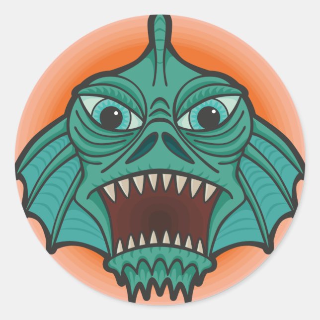 Swamp Monster Classic Round Sticker (Front)