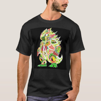 swamp monster ecopop in kawaii leaf patterns in cr T-Shirt
