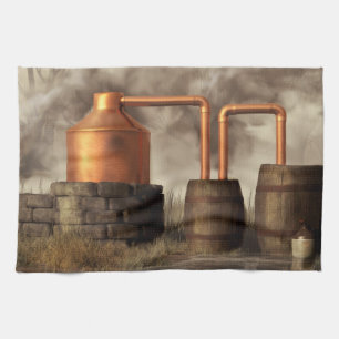 Swamp Moonshine Still Kitchen Towel