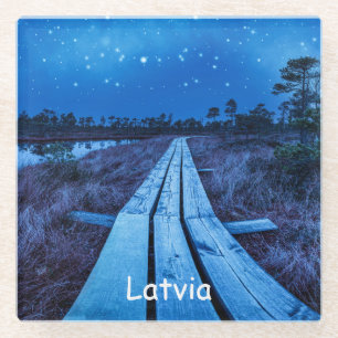 Swamp night glass coaster