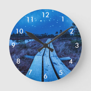 Swamp night round clock