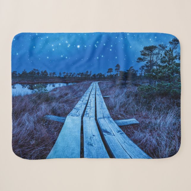 Swamp night sherpa blanket (Front (Horizontal))
