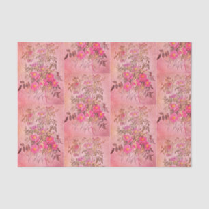 Swamp Rose Pink Floral Tissue Paper