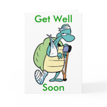 Swamp Turtle Get Well Soon Card