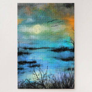 Swamp - Watercolor Art Jigsaw Puzzle