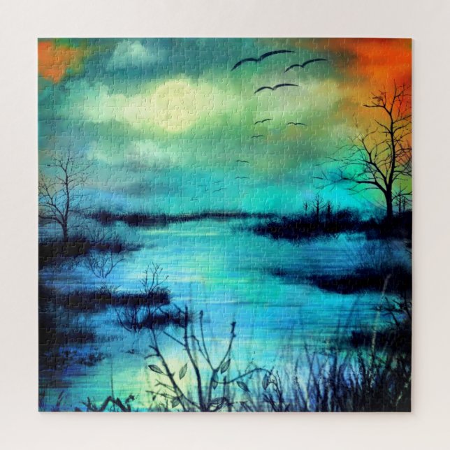 Swamp - Watercolor Art Jigsaw Puzzle (Vertical)