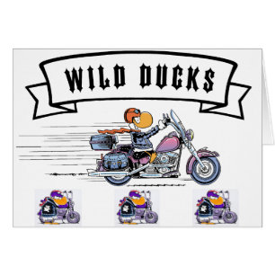 Swamp Wild Ducks Funny Cartoon Card
