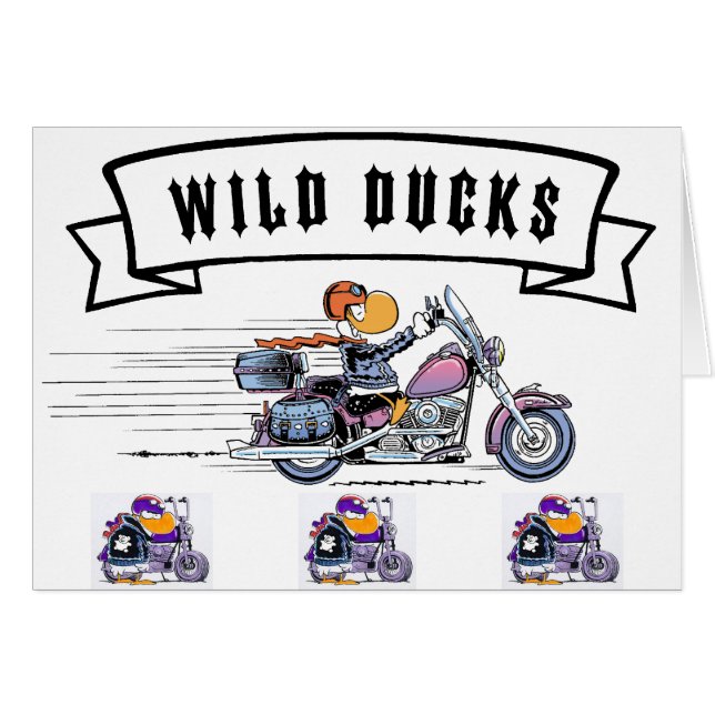 Swamp Wild Ducks Funny Cartoon Card (Front Horizontal)