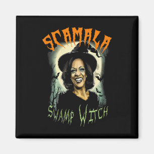 Swamp Witch Funny Anti Kamala Harris 2024 Hallowee Magnet