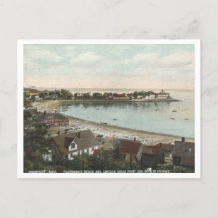 Swampscott MA Fisherman's Beach, Egg Rock Vintage  Postcard