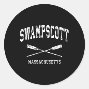 Swampscott Massachusetts Nautical Crossed Oars Classic Round Sticker