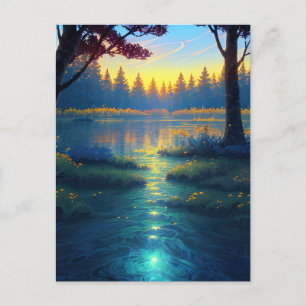 Swampy Forest in Mesmerizing Wilderness Postcard