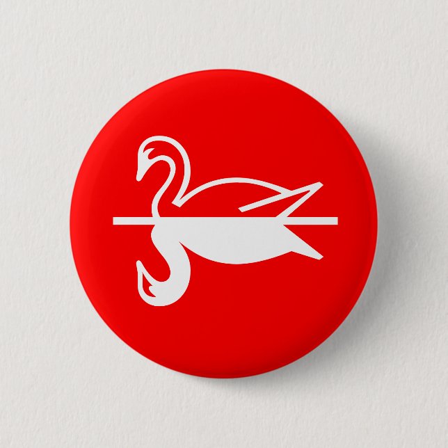 Swan 2 Inch Round Button (Front)