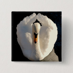 Swan 2 Inch Square Button