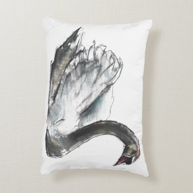 Swan Accent Pillow (Back(Vertical))
