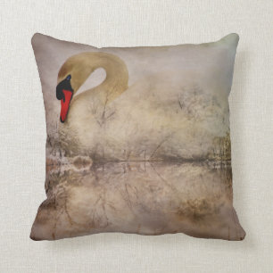 Swan Adrift Throw Pillow