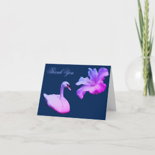 Swan And Hibiscus Customizable Thank You Card
