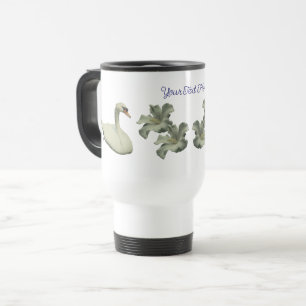 Swan And Hibiscus Flower Personalized Travel Mug