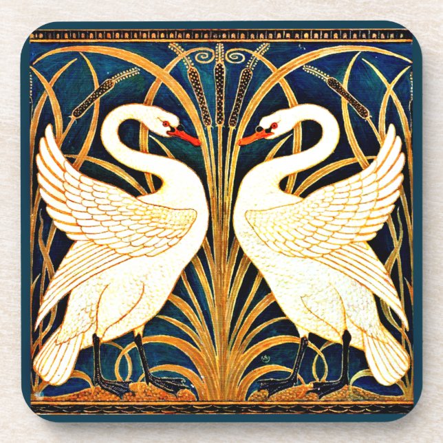 Swan and Rush and Iris,  Coaster (Front)