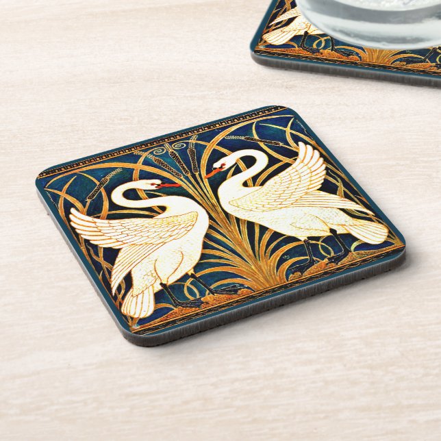 Swan and Rush and Iris,  Coaster (Left Side)