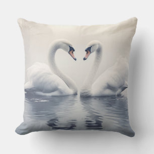 Swan Animal Bird Wildlife Wilderness Colourful Art Throw Pillow