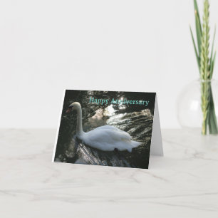 swan anniversary card