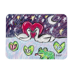 swan art magnet