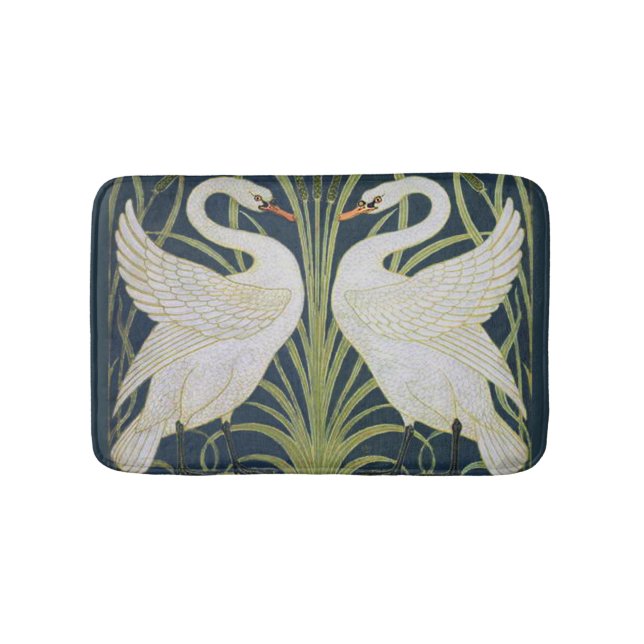 Swan Art Nouveau Two Swans  Bath Mat (Front)