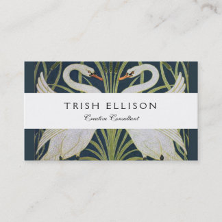 Swan Art Nouveau Two Swans  Business Card