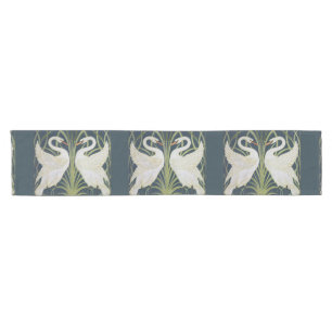 Swan Art Nouveau Two Swans Short Table Runner