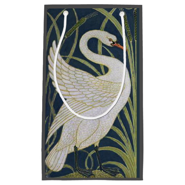 Swan Art Nouveau Two Swans  Small Gift Bag (Front)