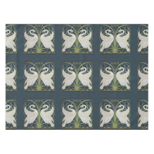 Swan Art Nouveau Two Swans  Tablecloth
