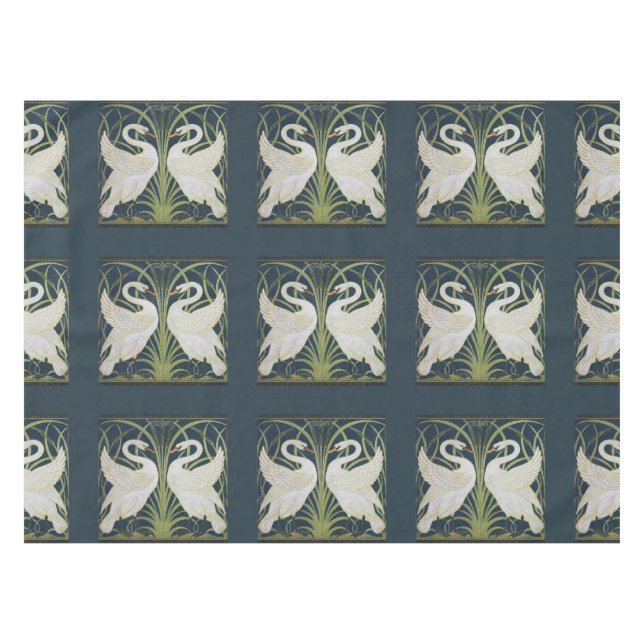 Swan Art Nouveau Two Swans  Tablecloth (Front (Horizontal))