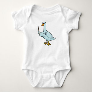 Swan as Teacher with Book & Pointer Baby Bodysuit