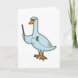 Swan as Teacher with Book & Pointer Card