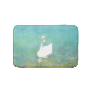 Swan at Lake Balaton - watercolor no2 Bath Mat