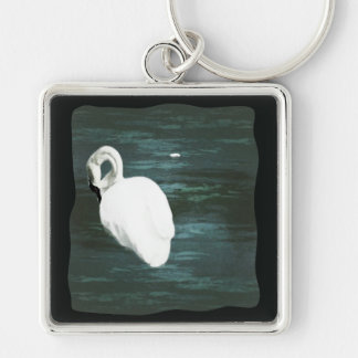Swan at the Pond Keychain