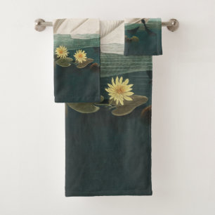 swan audubon bird white water swans bath towel set