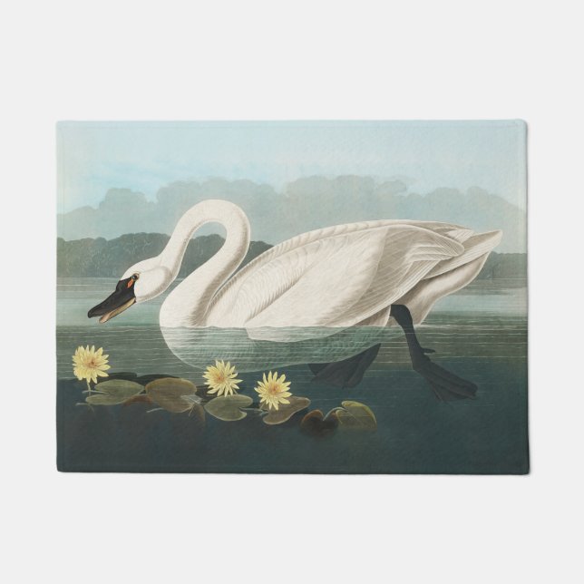 swan audubon bird white water swans doormat (Front)