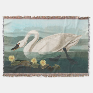 swan audubon bird white water swans throw blanket