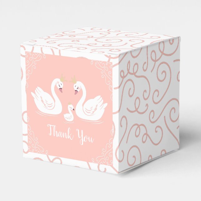 Swan Baby Shower Favor Box (Front Side)
