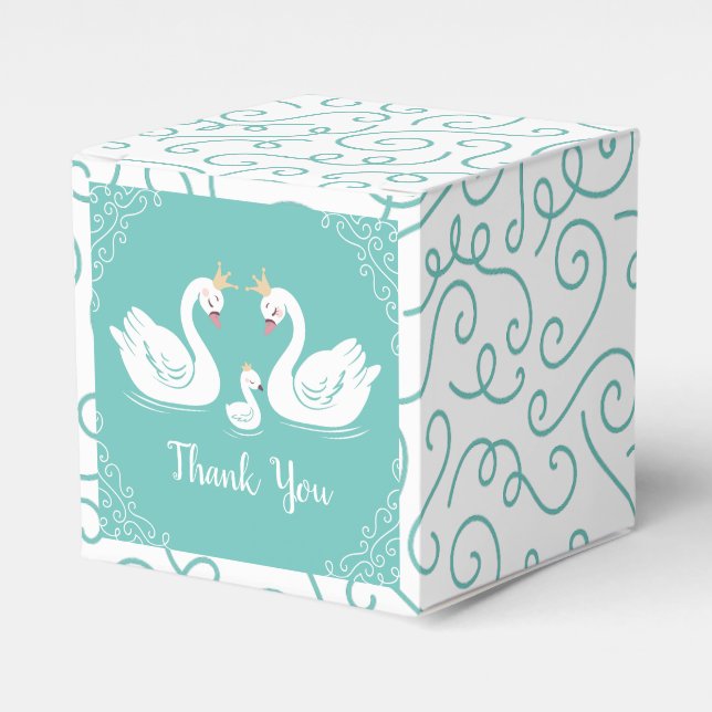 Swan Baby Shower Favor Box (Front Side)