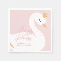 Swan baby shower girly pink aqua cute elegant