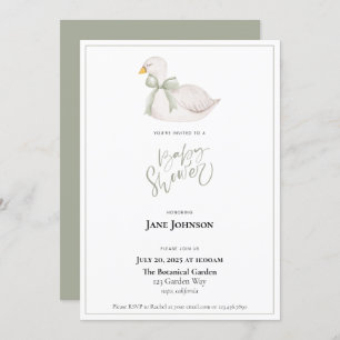 Swan baby Shower Invitation