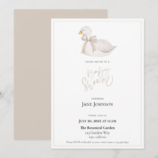 Swan Baby Shower Invitation
