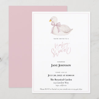 Swan Baby Shower Invitation